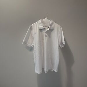 Wonder Nation Men School Uniform Short Sleeve White Pique Polo Shirt Size medium